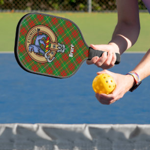 Clan Bruce Wappen über Hunting Tartan Pickleball Schläger