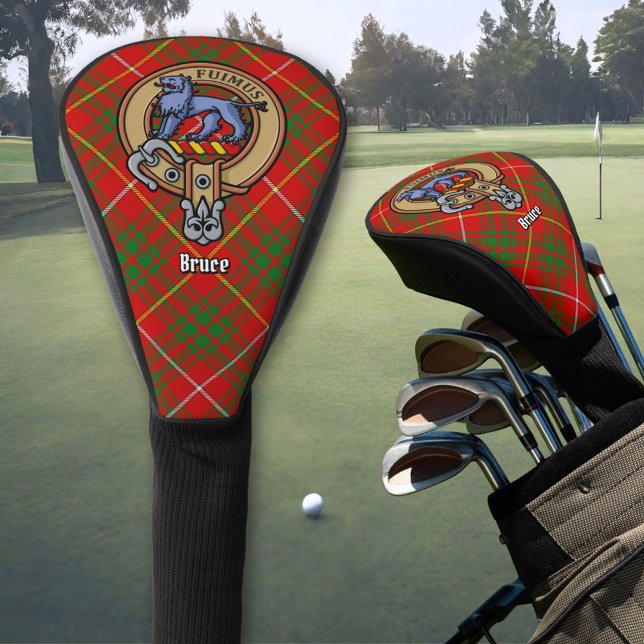 Clan Bruce Wappen über Tartan Golf Headcover (Von Creator hochgeladen)