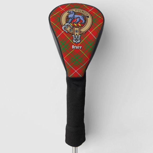 Clan Bruce Wappen über Tartan Golf Headcover (Vorderseite)