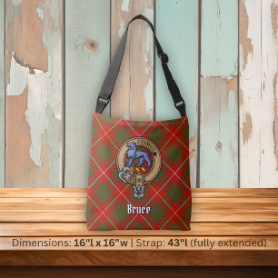 Clan Bruce Wappen über Tartan Tragetaschen Mit Langen Trägern
