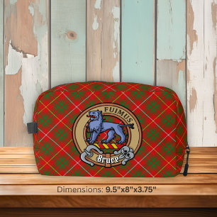 Clan Bruce-Wappen über Tartan Waschbeutel
