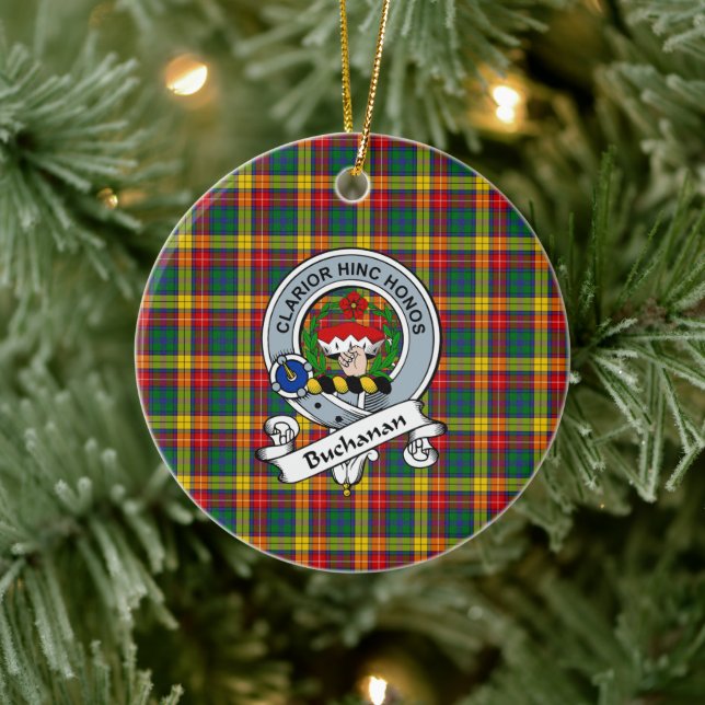 Clan Buchanan Abzeichen Tartan Kariert Keramik Ornament (Baum)