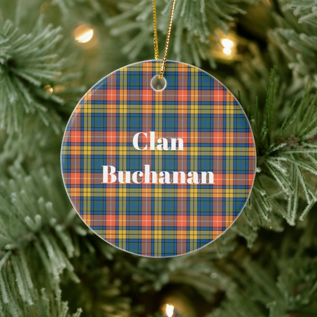 Clan Buchanan Ancient Tartan Keramik Ornament (Baum)