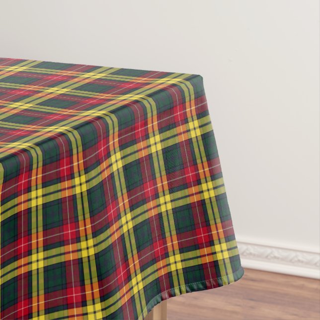 Clan Buchanan Green und Yellow Scottish Tartan Tischdecke (Beispiel)