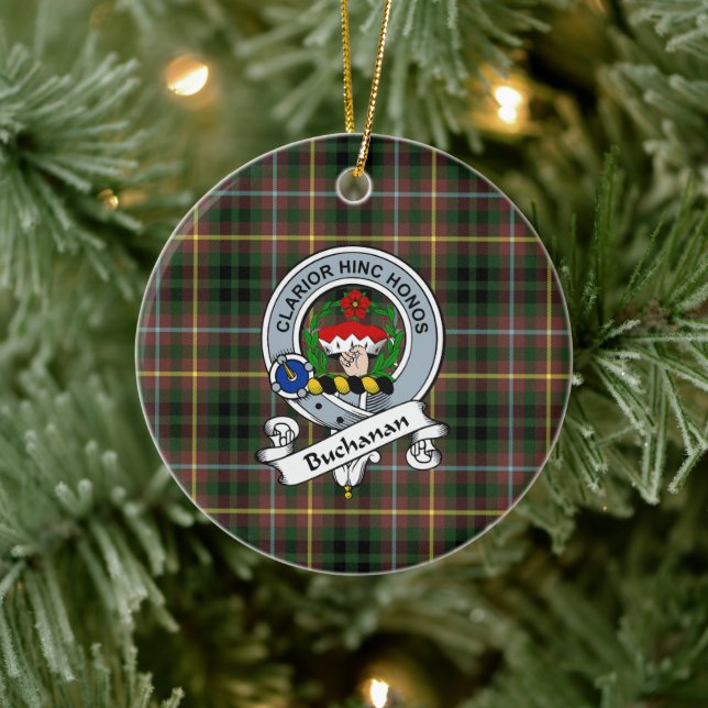 Clan Buchanan Hunting Badge Tartan Plaid Keramik Ornament (Baum)
