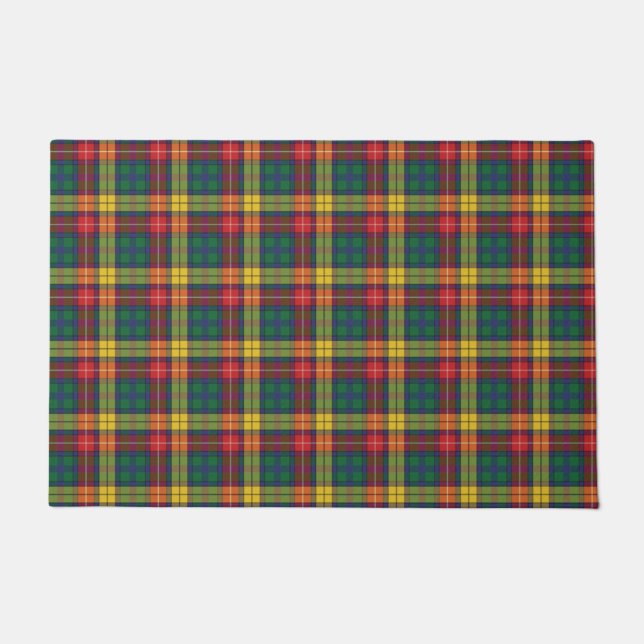 Clan Buchanan Kariert Green Yellow Karo Tartan Fußmatte (Vorderseite)
