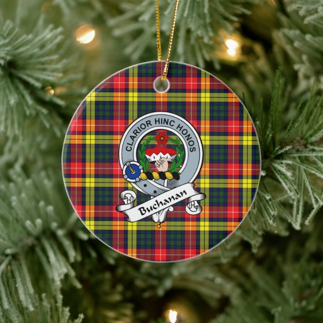 Clan Buchanan Modern Badge Tartan Plaid Keramik Ornament (Baum)