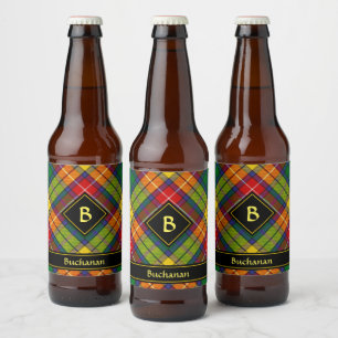 Clan Buchanan Tartan Bierflaschenetikett