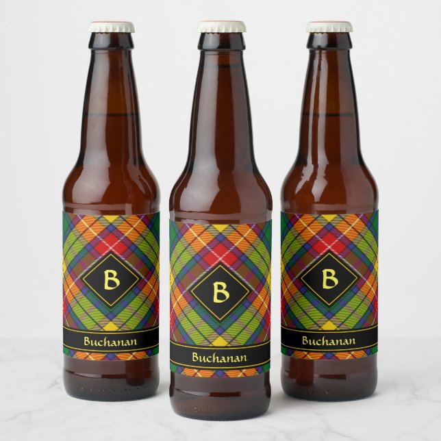 Clan Buchanan Tartan Bierflaschenetikett (Flaschen)