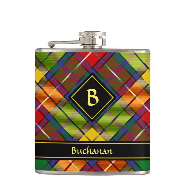 Clan Buchanan Tartan Flachmann (Vorderseite)