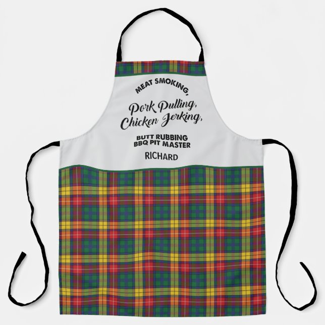 Clan Buchanan Tartan Kariertes Muster hinzufügen Schürze (Vorderseite)