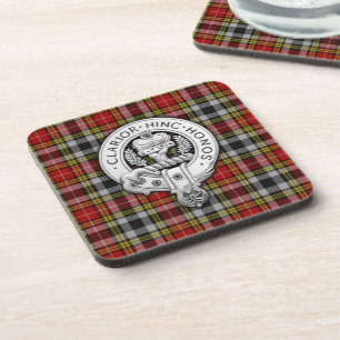 Clan Buchanan Wappen & Old Dress Tartan Getränkeuntersetzer
