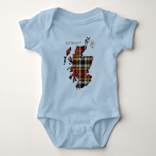 Clan Buchanan Wappen & Old Dress Tartan Karte Baby Strampler