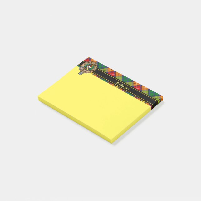 Clan Buchanan Wappen Post-it Klebezettel (angewinkelt)