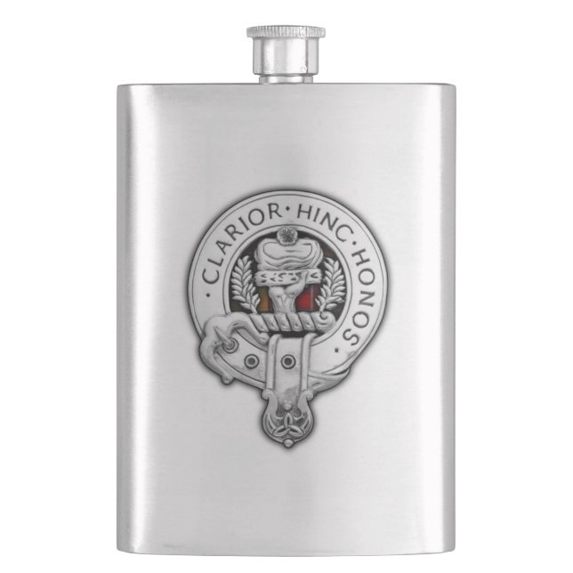 Clan Buchanan Wappen & Tartan Flachmann (Vorderseite)