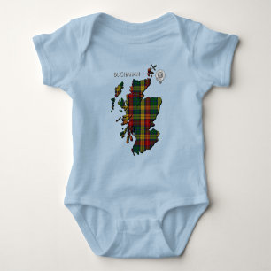 Clan Buchanan Wappen & Tartan Karte Baby Strampler