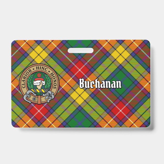 Clan Buchanan Wappen über Tartan Ausweis (Vorderseite)