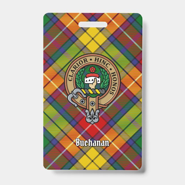 Clan Buchanan Wappen über Tartan Ausweis (Front)