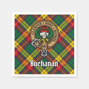 Clan Buchanan Wappen über Tartan Serviette
