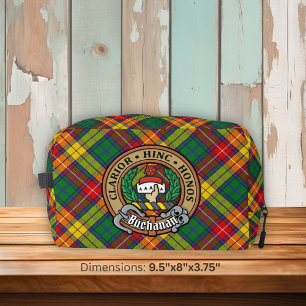 Clan Buchanan-Wappen über Tartan Waschbeutel