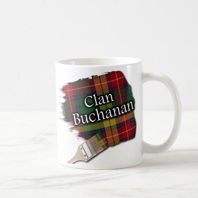 Clan-Buchanantartan-Farben-Bürsten-Schalen-Tasse Kaffeetasse (Rechts)
