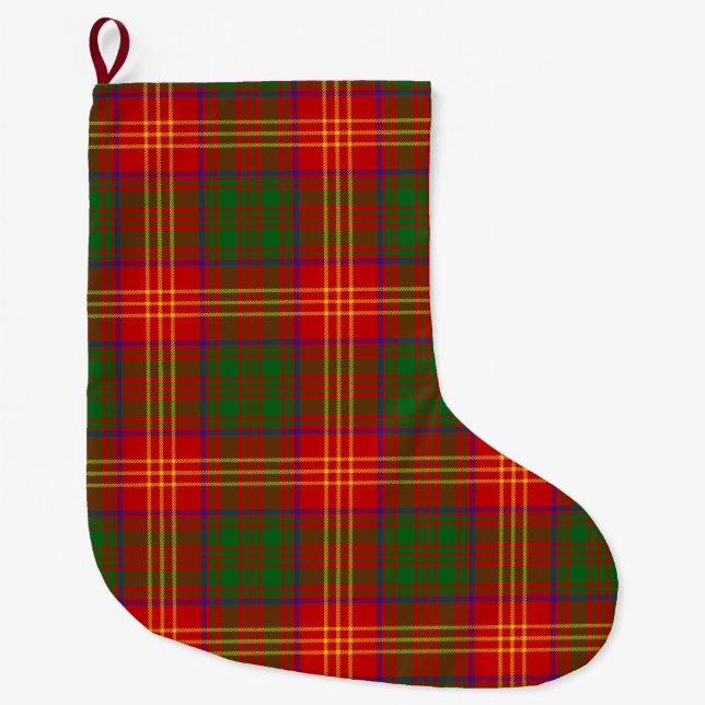 Clan Burns Tartan Kariert Großer Weihnachtsstrumpf (Vorderseite)