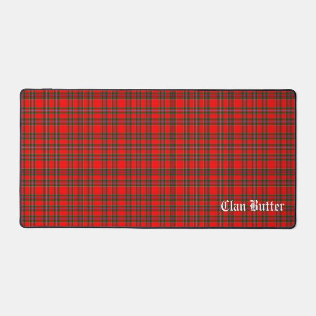 Clan Butter Tartan und benutzerdefinierter Text Schreibtischunterlage (Vorderseite)