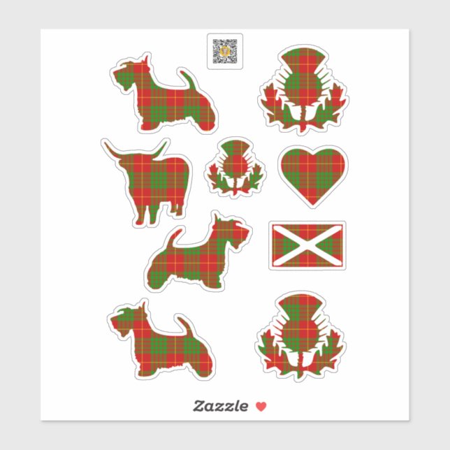 Clan Cameron Tartan Aufkleber (Blatt)