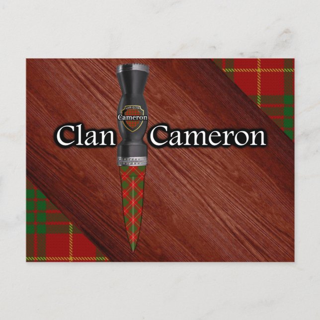 Clan Cameron Tartan Sgian Dubh Blade Postkarte (Vorderseite)