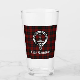 Clan Cameron Wappen Abzeichen & Tartan Glas