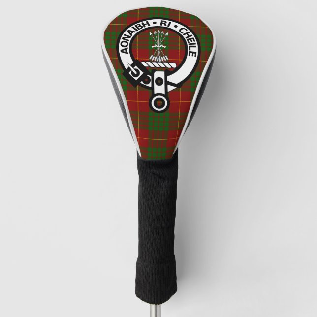 Clan Cameron Wappen Abzeichen & Tartan Golf Headcover (Vorderseite)