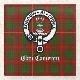 Clan Cameron Wappen Abzeichen & Tartan individuell Glasuntersetzer