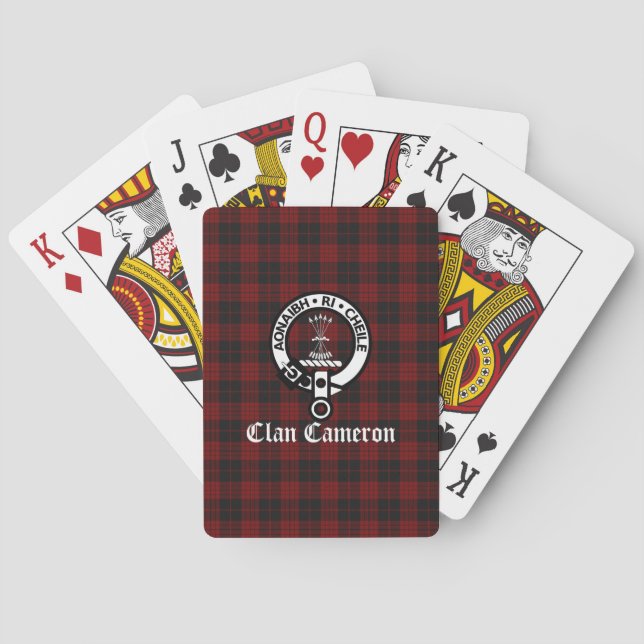 Clan Cameron Wappen Abzeichen & Tartan Spielkarten (Rückseite)