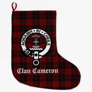 Clan Cameron Wappen Abzeichen und Tartan individue Großer Weihnachtsstrumpf