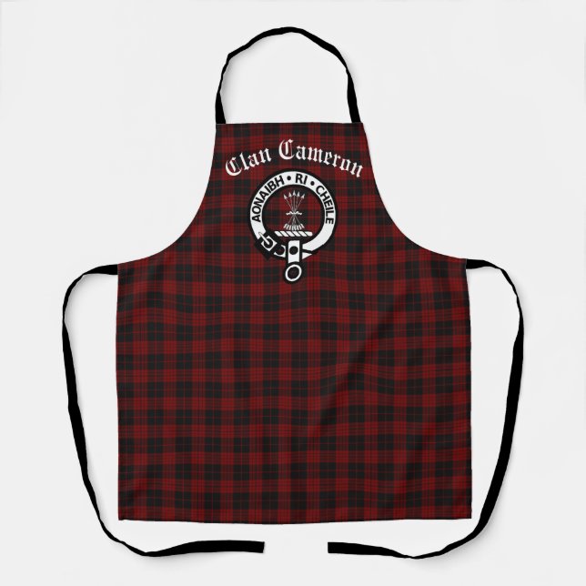 Clan Cameron Wappen Abzeichen und Tartan Schürze (Vorderseite)
