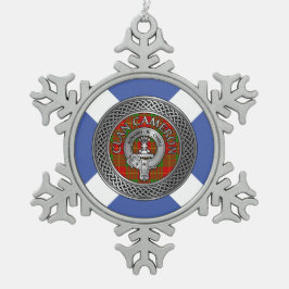 Clan Cameron Wappen & Tartan Knot Schneeflocken Zinn-Ornament