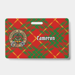 Clan Cameron Wappen über Tartan Ausweis