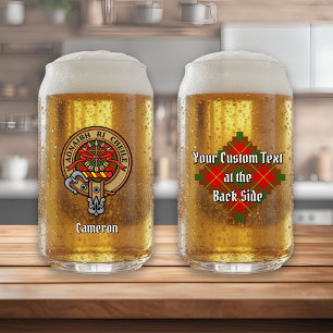 Clan Cameron Wappen über Tartan Dosenglas