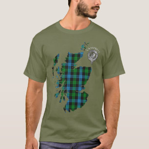 Clan Campbell Loch Awe Tartan Karte & Wappen T-Shirt