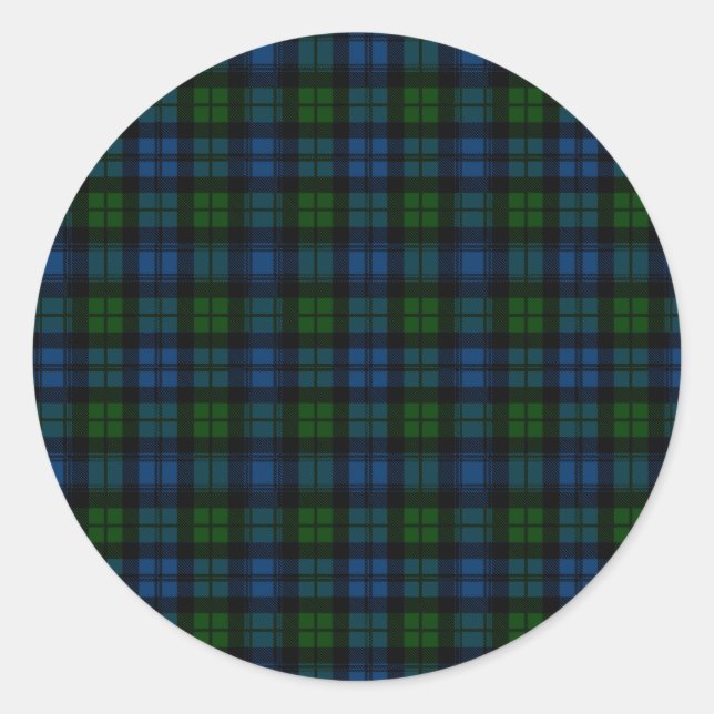 Clan Campbell Military Tartan Runder Aufkleber (Vorderseite)