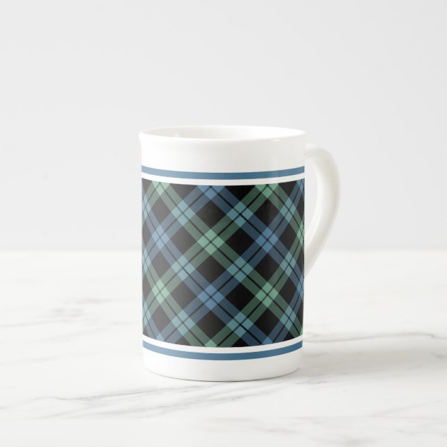Clan Campbell von Loch Awe Tartan Blue Kariert Prozellantasse (Vorderseite Rechts)