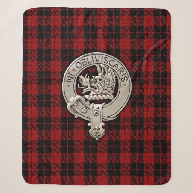 Clan Campbell Wappen & Armaddie Tartan Sherpadecke (Vorderseite)