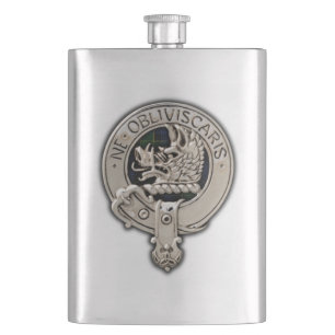 Clan Campbell Wappen & Breadalbane Tartan Flachmann