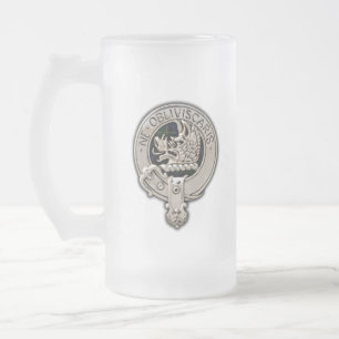 Clan Campbell Wappen & Breadalbane Tartan Mattglas Bierglas