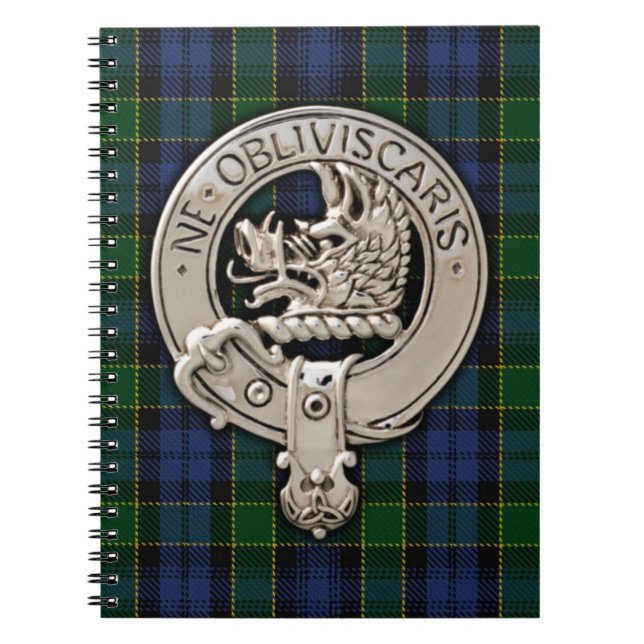 Clan Campbell Wappen & Breadalbane Tartan Notizblock (Vorderseite)