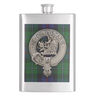 Clan Campbell Wappen & Cawdor Tartan Flachmann