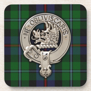 Clan Campbell Wappen & Cawdor Tartan Getränkeuntersetzer
