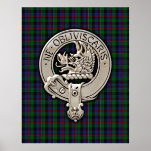 Clan Campbell Wappen & Cawdor Tartan Poster