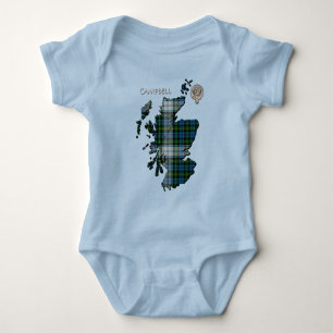 Clan Campbell Wappen & Dress Tartan Karte Baby Strampler