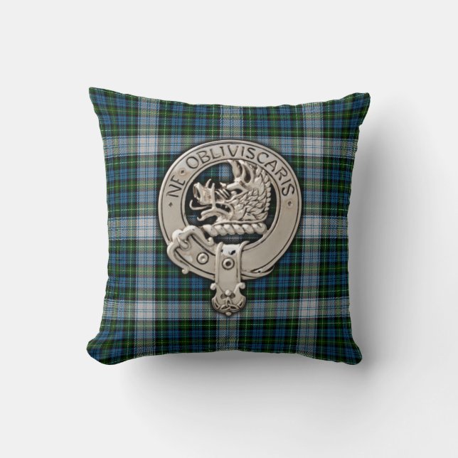 Clan Campbell Wappen & Dress Tartan Kissen (Vorderseite)